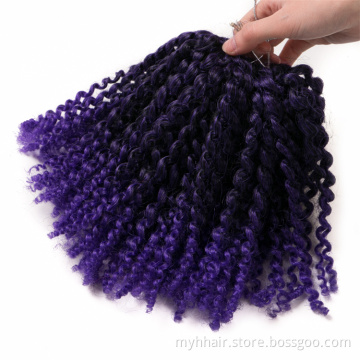 Pink 90g/piece 8 Inch Synthetic Marley Ombre Braiding Hair Extension Blonde Curly Crochet Afro Kinky Twist Marley Braid